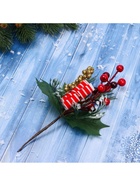 Еловая ветка декоративная «Зимнее волшебство. Грёзы», 19 см - Фото 4