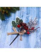 Еловая ветка декоративная «Зимнее волшебство. Грёзы», 22 см - Фото 4