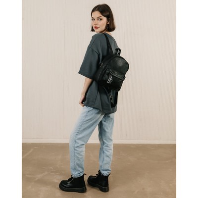 Рюкзак школьный из искусственной кожи с карманом Keep distance, 27×23×10 см