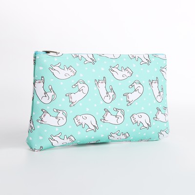 Косметичка на молнии, цвет зелёный