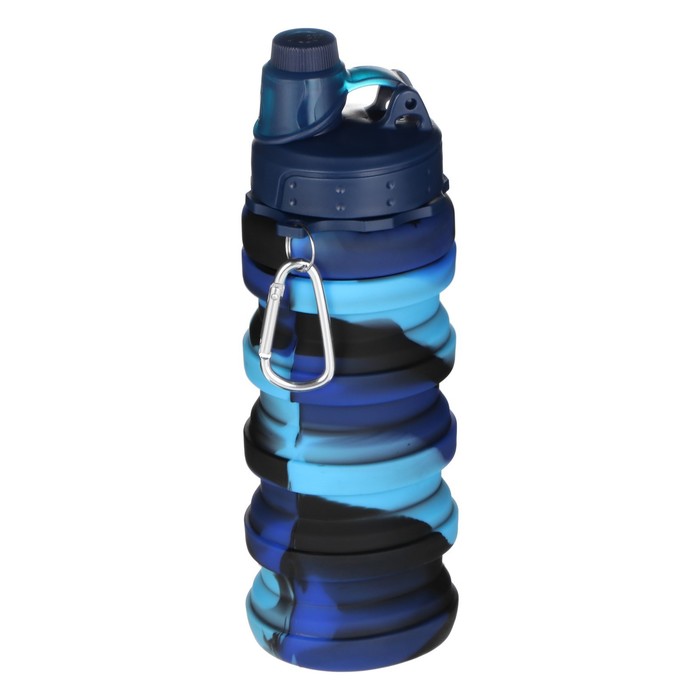 Бутылка для воды складная, 500 мл, 7 х 21 см, силиконовая - фото 1899083318