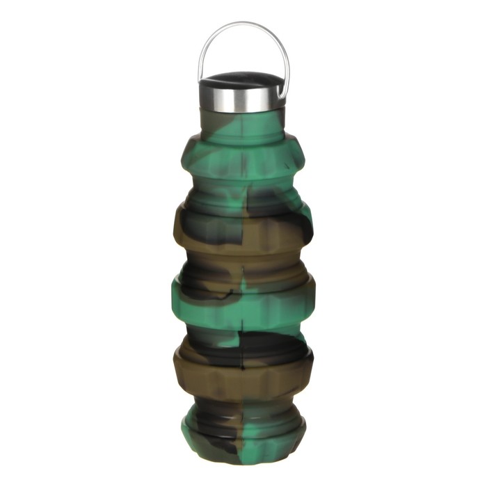 Бутылка для воды складная, 500 мл, 7 х 21 см, силиконовая - фото 1900557076