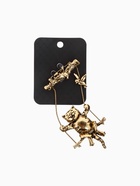 Брошь «Кот на качелях», цвет чернёное золото - Фото 4