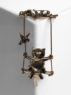 Брошь «Кот на качелях», цвет чернёное золото 9575032