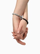 Браслеты парные «Неразлучники» на магните, сердце, чёрно-белые в серебре, d=6 см - Фото 8