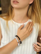 Браслеты парные «Неразлучники» на магните, сердце, чёрно-белые в серебре, d=6 см - Фото 10