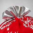 Мешочек подарочный плюш «Мешок Деда Мороза», снежинки, тиснение, 16 × 24 см +/- 1.5 см - Фото 3