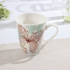 Кружка Доляна «Бабочка», 280 мл, фарфор, белая - Фото 1