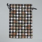 Мешочек подарочный холща «Новогодняя клетка», 16 × 24 см (5 шт) - фото 808106324