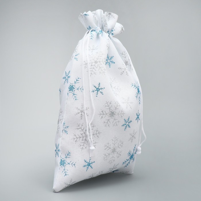 Мешочек подарочный холща «Новогоднее чудо», снежинки, 20 х 30 см +/- 1.5 см