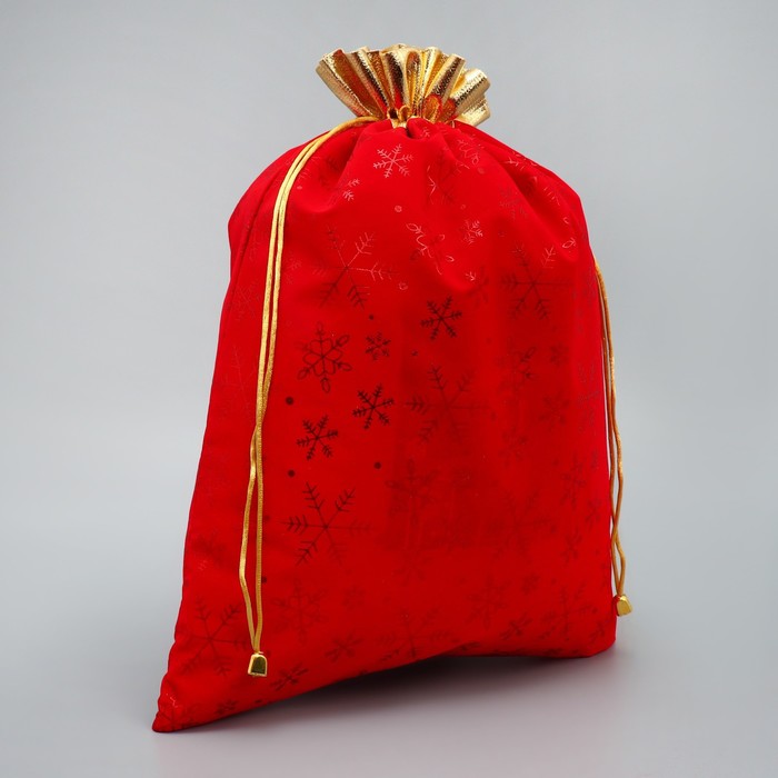 Мешочек подарочный замша «Новогоднее чудо», снежинки, тиснение, 30 х 40 см +/- 1.5 см
