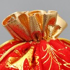 Мешочек подарочный плюш «Золотые фейерверки», колокольчики, тиснение, 16 х 24 см +/- 1.5 см, Новый год - Фото 3