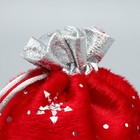 Мешочек подарочный плюш «Чудо», снежикни, тиснение, 10 х 12 см +/- 1.5 см, Новый год - Фото 3
