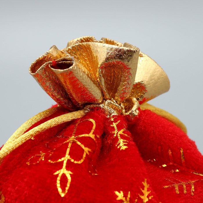 Мешочек подарочный плюш «Подарок от чистого сердца», снежинки, тиснение, 10 х 12 см +/- 1.5 см