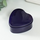 Шкатулка металл под свечу "Сердце. Металлик" фиолет 7х7х3,5 см - Фото 2