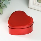 Шкатулка металл под свечу "Сердце. Металлик" бордо 9,5х9х4,5 см - фото 24671317