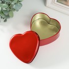 Шкатулка металл под свечу "Сердце. Металлик" бордо 9,5х9х4,5 см - фото 24671318