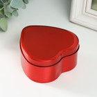 Шкатулка металл под свечу "Сердце. Металлик" бордо 9,5х9х4,5 см - фото 24671319