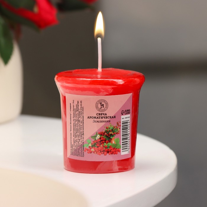 Свеча ароматическая Sweet Strawberry, сладкая земляника, 5х4,5 см