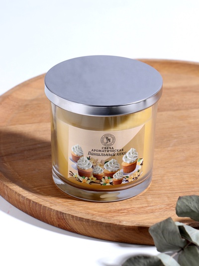 Ароматическая свеча в стакане «Ванильный кекс. ГИГАНТ», 10×10 см