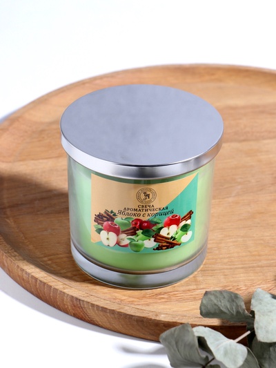 Ароматическая свеча в стакане «Яблоко с корицей. ГИГАНТ», 10×10 см