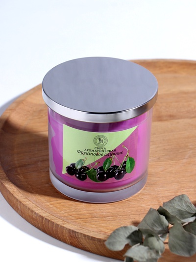 Ароматическая свеча в стакане «Чёрная вишня. ГИГАНТ», 10×10 см