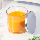 Свеча ГИГАНТ ароматическая в стакане "Сочный апельсин", соевый воск, 10х10 см - фото 11193145