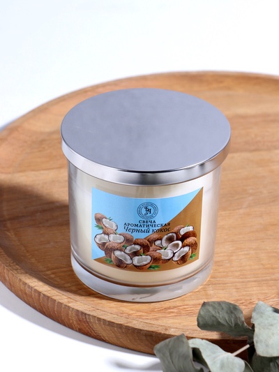 Ароматическая свеча в стакане «Тропический кокос. ГИГАНТ», 10×10 см