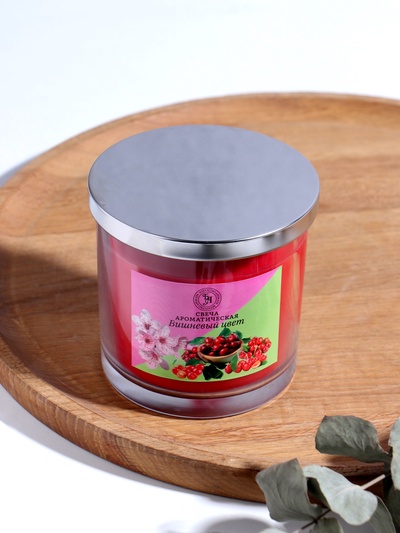 Ароматическая свеча в стакане «Вишнёвое цветение. ГИГАНТ», 10×10 см