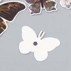 Бабочки картон "Мрамор с золотом" набор 12 шт h=4-10 см на магните - фото 7548636