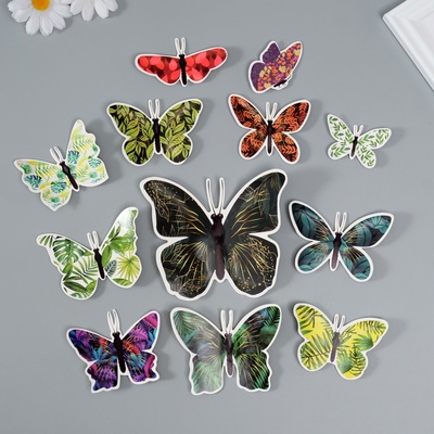 Набор магнитов на холодильник «Листья», 12 шт., картон, h=4-10 см