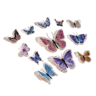 Набор магнитов на холодильник «Газетные», 12 шт., картон, двойные крылья, h=4-10 см