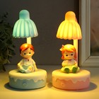 Фигурка светящаяся «Малыш или Малышка под лампой», полистоун, 8×8×16 см, МИКС - Фото 1