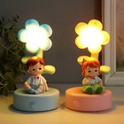 Фигурка светящаяся «Малыш или Малышка у цветка», полистоун, 14.5×8×8 см, МИКС - Фото 1