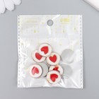 Декор для творчества пластик "Красное сердце в круге" белый, золото 0,3х1,8х1,8 см - Фото 4