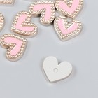 Декор для творчества пластик "Розовое сердечко" золото 0,3х1,8х1,5 см - Фото 2