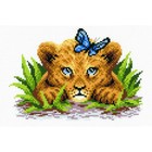 Канва «Львенок в траве» 30 × 21см (без ниток) - фото 11171249