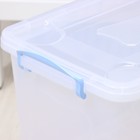 Контейнер для хранения с крышкой, 35 л, 50×31×28 см, на колёсах, прозрачный, ручки МИКС - Фото 7