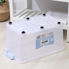 Контейнер для хранения с крышкой, 50 л, на колёсах, 61×39×32 см, прозрачный - Фото 11