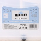 Контейнер для хранения с крышкой RICCO, 50 л, 61×39×32 см, на колёсах, прозрачный 9894341 - фото 13945367