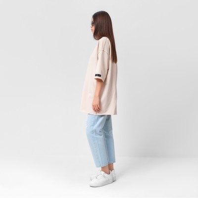 Футболка женская с декоративным швом MIST Base, размер 42-44 (S-M), бежевая