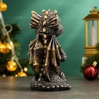 Копилка "Дракончик медитирует в позе лотоса" серебро, 9х8х14,5см - Фото 4
