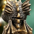 Копилка "Дракончик медитирует в позе лотоса" серебро, 9х8х14,5см - Фото 5