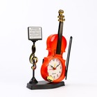 Часы - будильник настольные "Скрипка с пюпитром", дискретный ход, d-6.5 см, 11.6 х 21 см, АА - фото 7631955