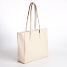 Сумка-шопер женская на молнии, размер 33×12×28 см, однотонная, молочная - Фото 4