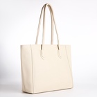 Сумка-шопер женская на молнии, размер 33×12×28 см, однотонная, молочная - Фото 5