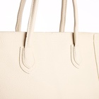 Сумка-шопер женская на молнии, размер 33×12×28 см, однотонная, молочная - Фото 6