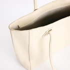 Сумка-шопер женская на молнии, размер 33×12×28 см, однотонная, молочная - Фото 7