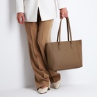 Шоппер женский, на молнии, 33×12×28 см, однотонный, бежевый - Фото 8