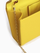 Сумка-клатч женская на магните, на длинной цепочке, со стёжкой, жёлтая - Фото 3